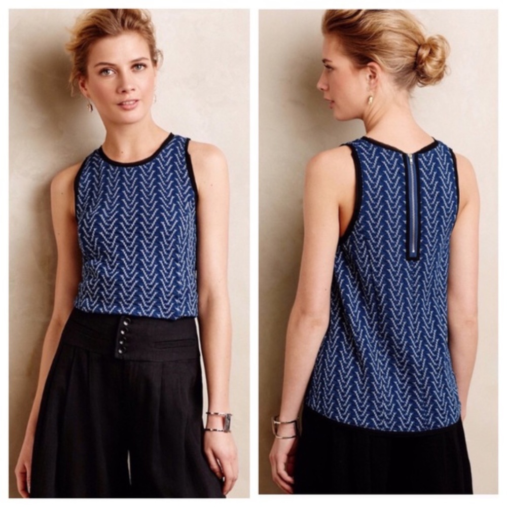 Anthropologie Postmark Textured Knit Swing Top